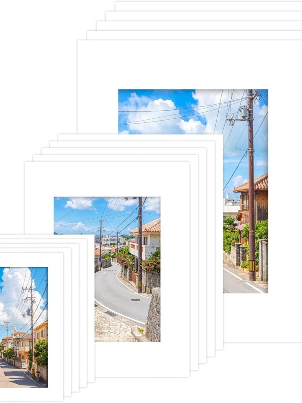 15 Pack White Picture Mats for 5x7, 8x10 & 11x14 Frames